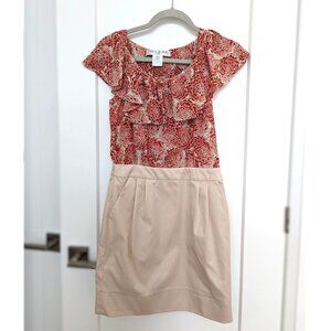 Paul & Joe silk red and tan dress